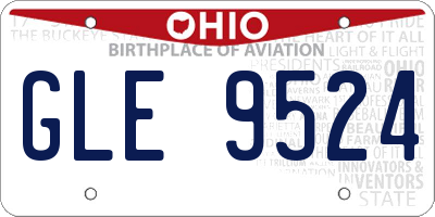 OH license plate GLE9524