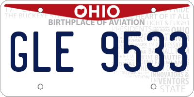 OH license plate GLE9533