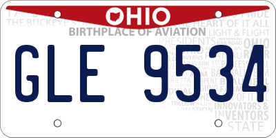 OH license plate GLE9534