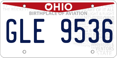 OH license plate GLE9536