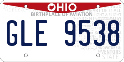 OH license plate GLE9538