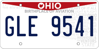 OH license plate GLE9541