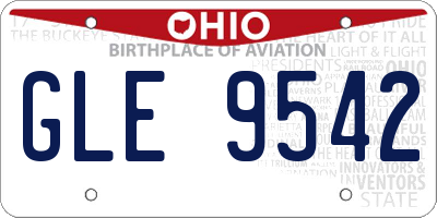 OH license plate GLE9542