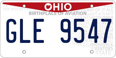 OH license plate GLE9547