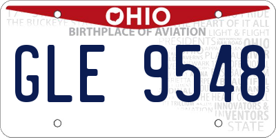 OH license plate GLE9548