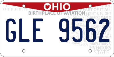 OH license plate GLE9562