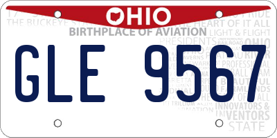OH license plate GLE9567