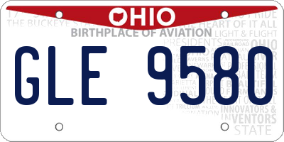 OH license plate GLE9580