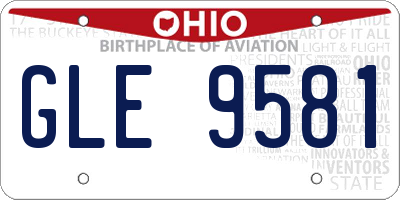 OH license plate GLE9581