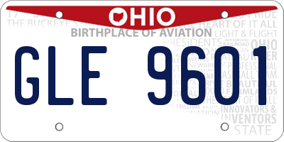 OH license plate GLE9601