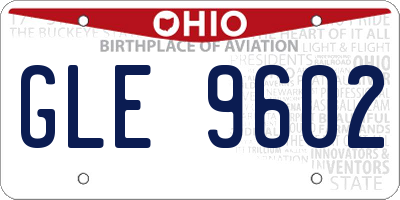 OH license plate GLE9602