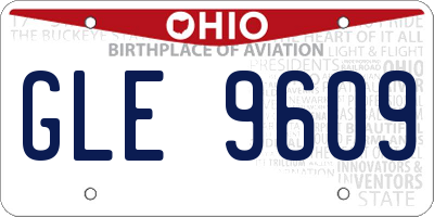 OH license plate GLE9609