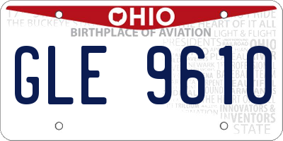 OH license plate GLE9610