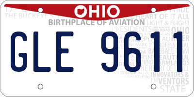 OH license plate GLE9611