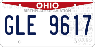 OH license plate GLE9617