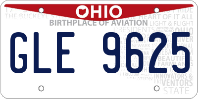 OH license plate GLE9625