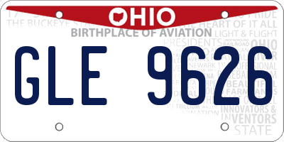 OH license plate GLE9626
