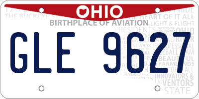 OH license plate GLE9627