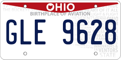 OH license plate GLE9628