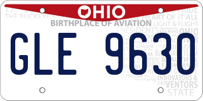 OH license plate GLE9630