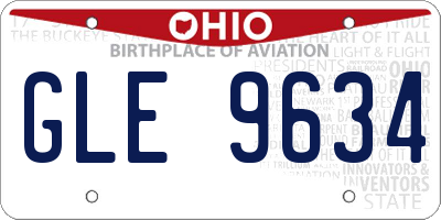 OH license plate GLE9634