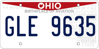 OH license plate GLE9635