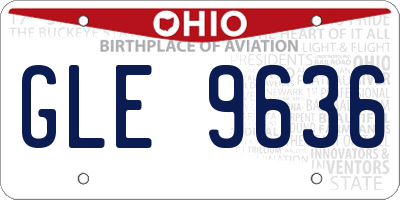OH license plate GLE9636