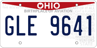 OH license plate GLE9641