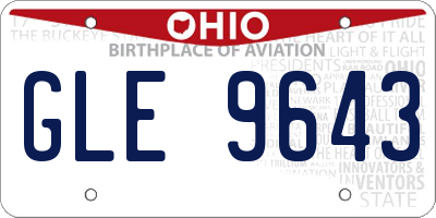 OH license plate GLE9643