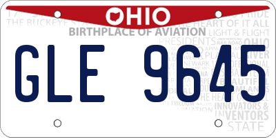 OH license plate GLE9645