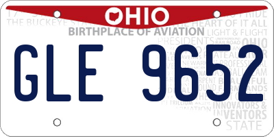 OH license plate GLE9652