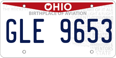 OH license plate GLE9653