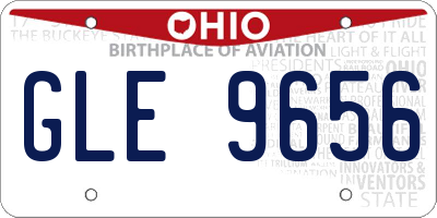OH license plate GLE9656