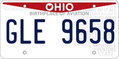 OH license plate GLE9658