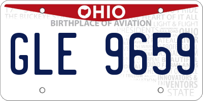 OH license plate GLE9659