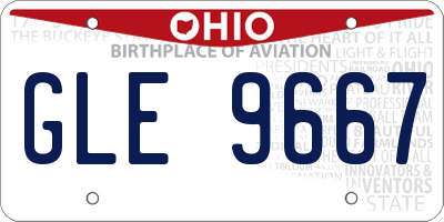 OH license plate GLE9667