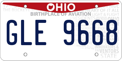OH license plate GLE9668