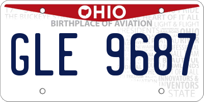 OH license plate GLE9687
