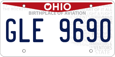 OH license plate GLE9690