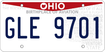 OH license plate GLE9701