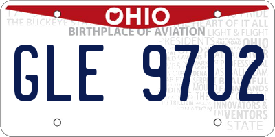 OH license plate GLE9702
