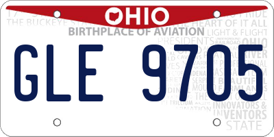 OH license plate GLE9705