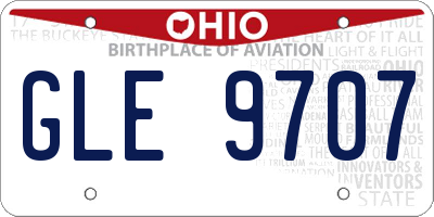 OH license plate GLE9707