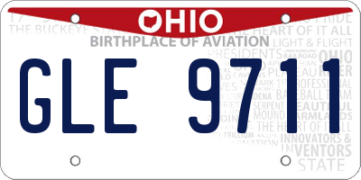 OH license plate GLE9711
