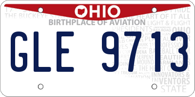 OH license plate GLE9713