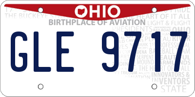 OH license plate GLE9717