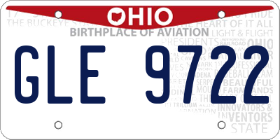 OH license plate GLE9722