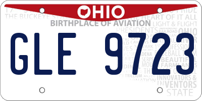 OH license plate GLE9723