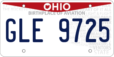 OH license plate GLE9725