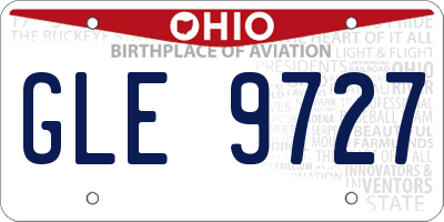 OH license plate GLE9727